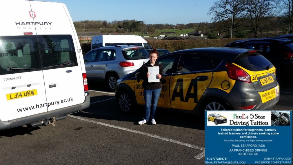 Molly McGurk Passing my driving test with Paul's 5 Star Driving Tuition
