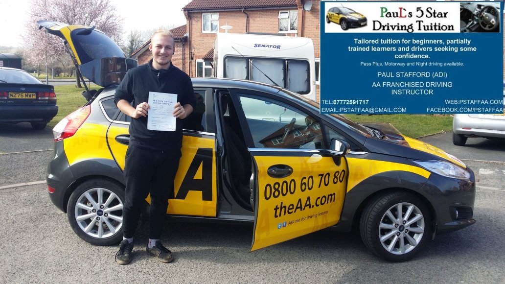 Test Pass Thomas Reece Cornock, Paul is a great instructor, makes that extra effort, and is an all round nice guy! Our son always enjoyed his lessons - and passed his test first time! Thanks Paul from all of us.